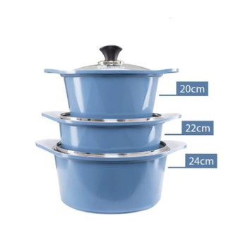 Bộ 3 Nồi Đá Đáy Từ V-Line Ecoramic Hàn Quốc VPLOT (NHIỀU SIZE) | Đúc Nguyên Khối | Cam Kết Chính Hãng+Kèm quà tặng