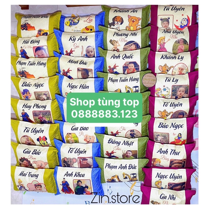 GỐI IN TÊN+ẢNH CHO BÉ (in theo yêu cầu) Chất lượng cao