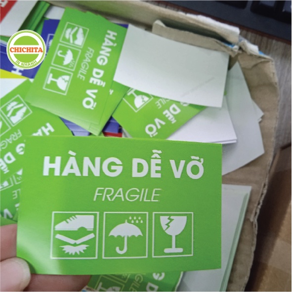 [Giá Tại Xưởng] [Hàng Có Sẵn] Combo 100 tem Decan - tem dán hàng dễ vỡ, xin nhẹ tay