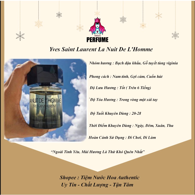 {Chính Hãng} Nước Hoa 𝐘𝐒𝐋 𝐋𝐚 𝐍𝐮𝐢𝐭 𝐃𝐞 𝐋'𝐇𝐨𝐦𝐦𝐞