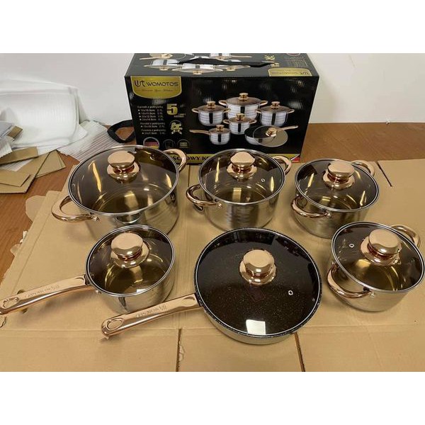 Bộ Nồi Hoàng Gia Cao Cấp 6 Món 12 Chi Tiết Nâng Tầm Gian Bếp
