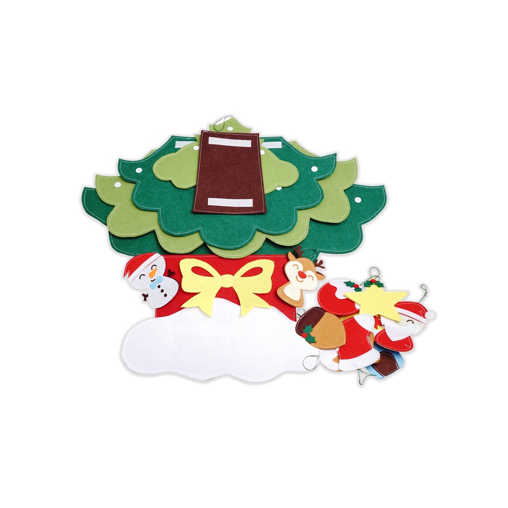 Cây thông Noel giáng sinh 2023 dán tường cửa kính cao cấp vải nỉ kèm đèn led chạy pin full họa tiết trang trí nhà