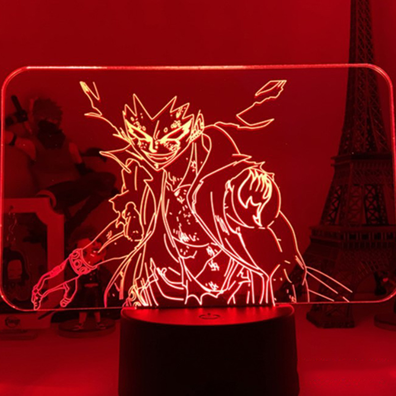 Đèn LED Tạo Hình 3D Nàng Tiên Natsu Lucy Erza Ánh Sáng Xám 7 Màu Để Bàn Trang Trí