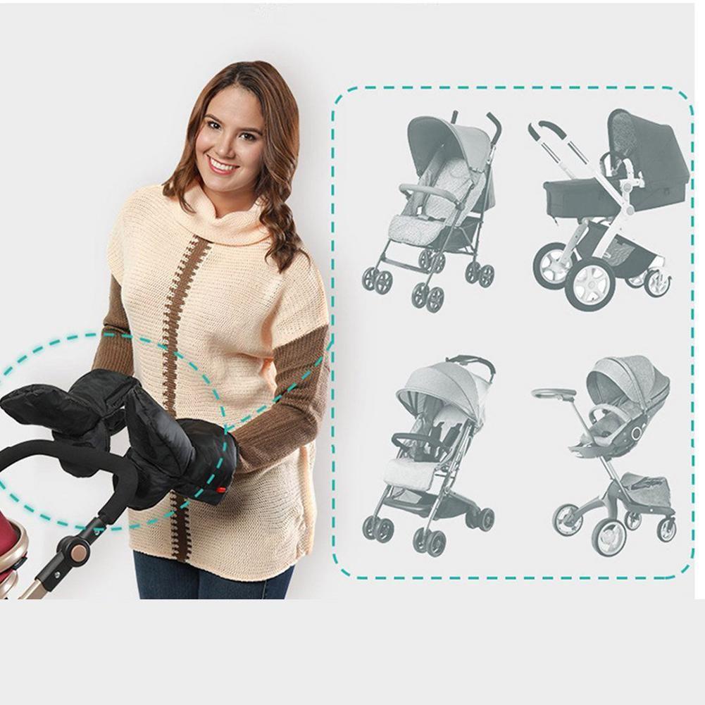 Đệm Lông Cừu Lụa Dày Dặn Giữ Ấm Tay Gắn Xe Đẩy Em Bé Mùa Đông