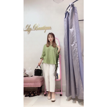 sơ mi xanh(ảnh thật shop chụp )