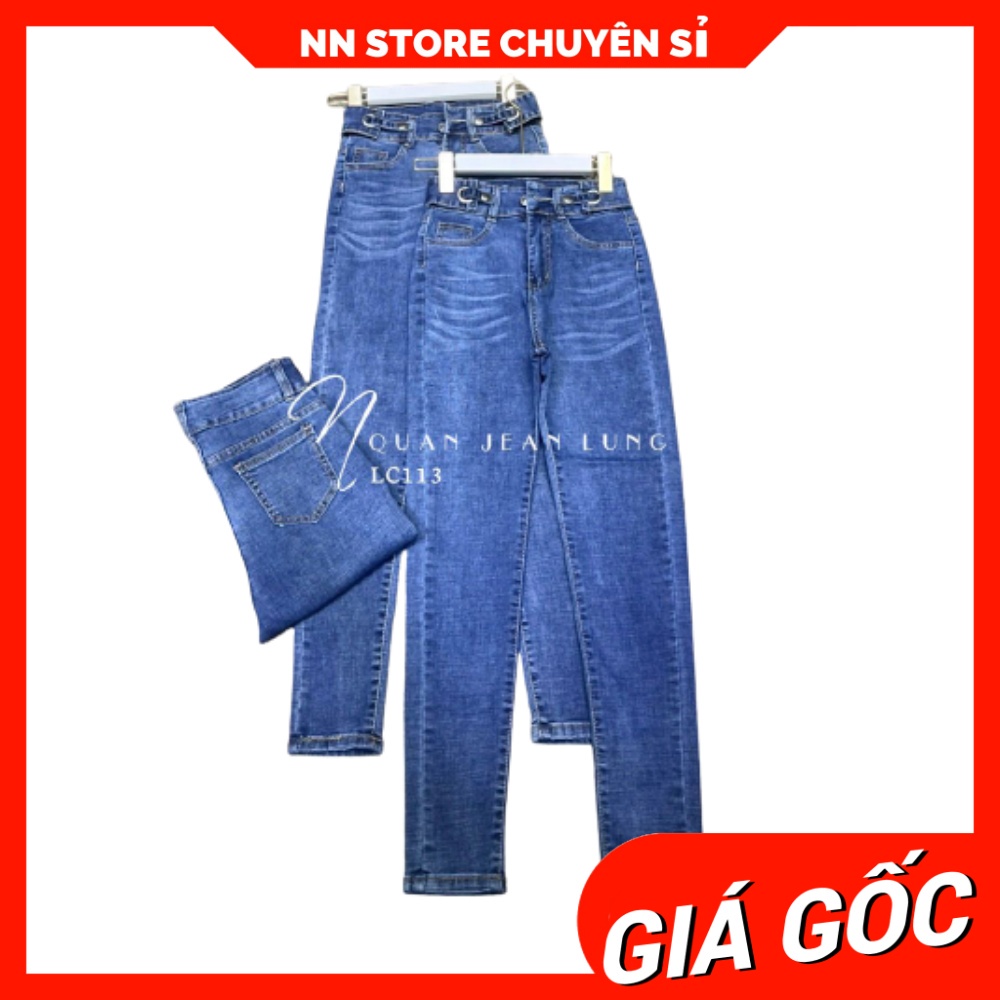 Quần jean nữ lưng cao Quần bò cạp cao ôm body chất jean co giãn LC113