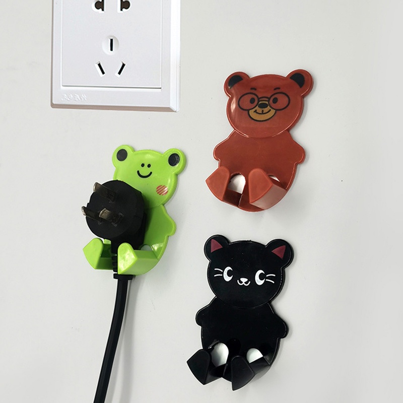 Móc treo phích cắm hình hoạt hình tự dính sáng tạo dễ thương