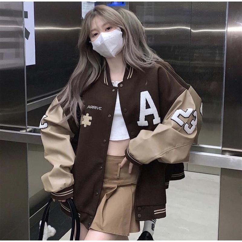 Áo khoác bomber chữ A ( kèm ẢNH THẬT - bảng size )