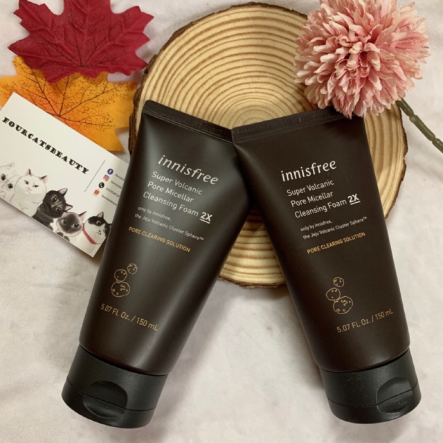 Sữa Rửa Mặt Tro Núi Lửa Innisfree Super Volcanic Pore Micellar Cleansing Foam 2x 150ml