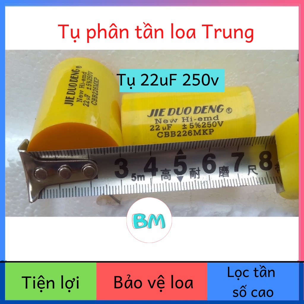 TỤ PHÂN TẦN LOA TRUNG - 6.8uF, 10uF, 22uF - TỤ LOA TRUNG - TỤ LOA MID - TỤ PHÂN TẦN LOA MID - TỤ PHÂN TÂN LOA TRUNG