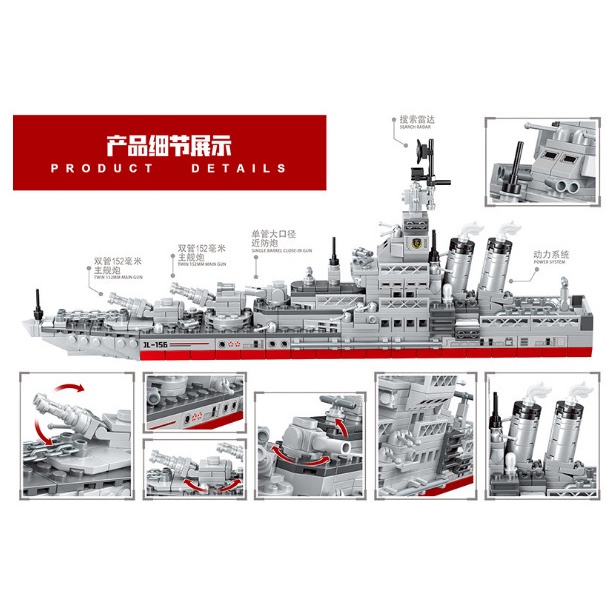 Trò chơi phát triển trí tuệ- lego chiếc tàu chiến quân sự 655 mảnh hàng siêu xịn có hướng dẫn cho bé chơi dễ