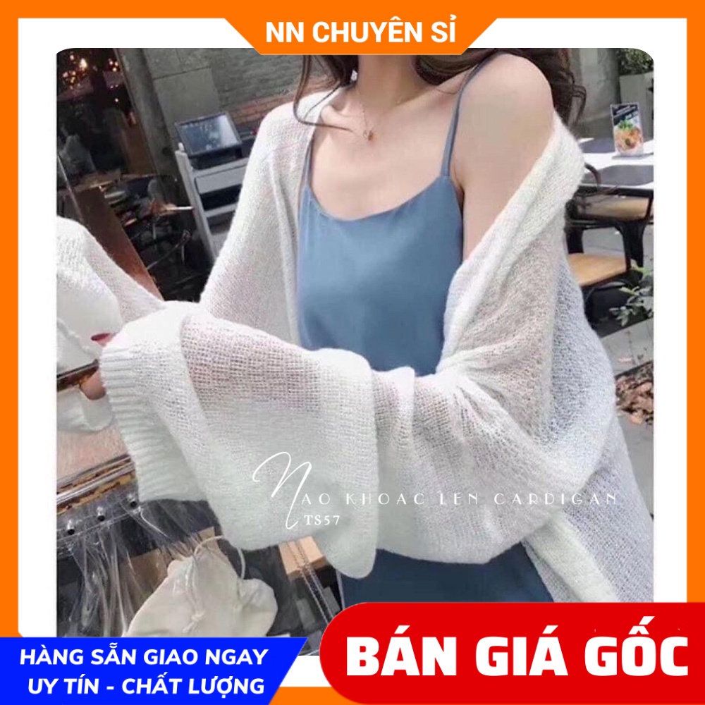 [ TẶNG CỘT TÓC] Áo khoác len mỏng Cardigan đi biển TS57