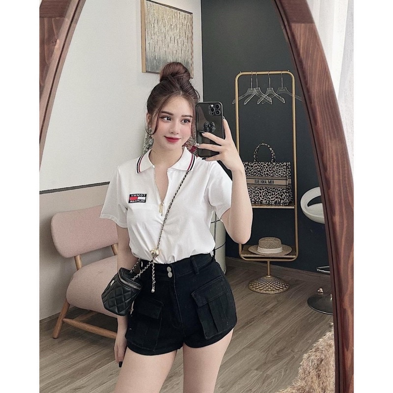 Áo Polo Cổ Đức Thêu Ngực Chữ THOM Hot Trend 2022 Phong Cách Cá Tính Nam Nữ Unisex Freesize Chất Đẹp Dày