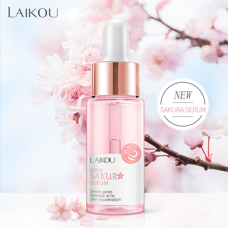 Bộ 2 món serum dưỡng da LAIKOU hoa anh đào 17ml + Vitamin C cấp ẩm 17ml