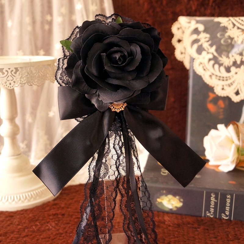 Kẹp Tóc Đính Nơ Ren Ruy Băng Phong Cách Lolita