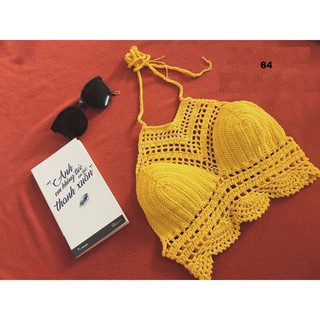 Áo yếm len móc VÀNG- 9 mẫu lựa chọn ( Đảm bảo như hình)