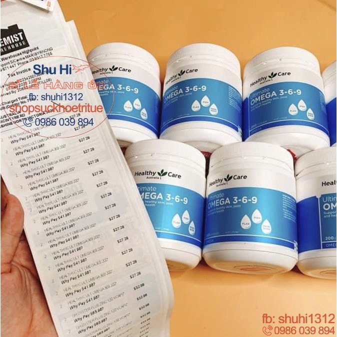 Omega 369 của Healthy Care Úc 200 viên - Healthy Care Ultimate Omega 3-6-9 - Hàng Chemist Úc đi air