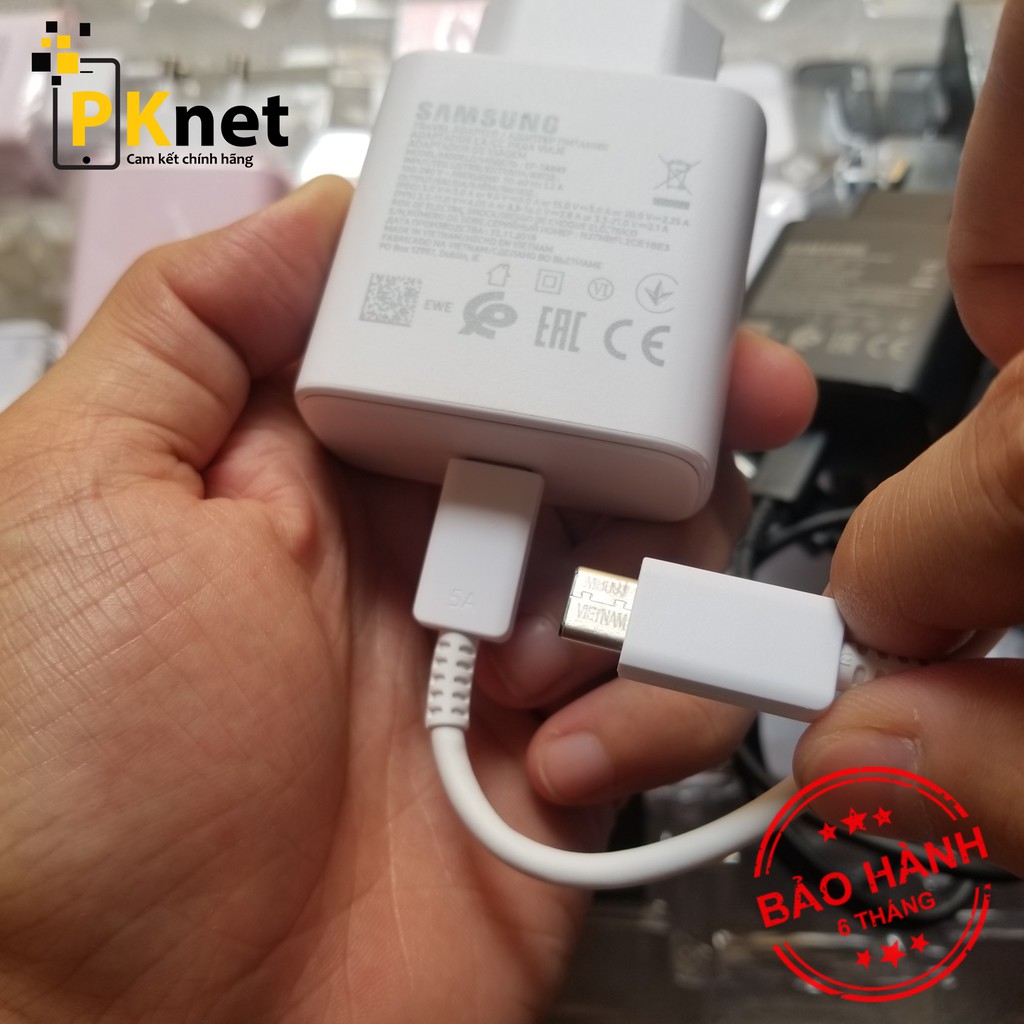 Bộ Sạc Nhanh 45W Chính Hãng Samsung Note 10 Plus + Cáp Type C to Type C 5A