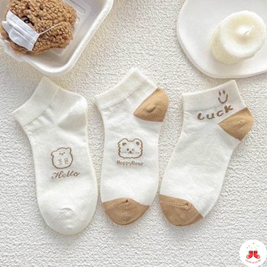 Tất cổ ngắn nữ phong cách hiện đại, set vớ nữ chất vải thoáng mát chống hôi chân