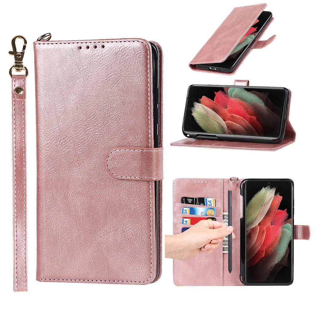 Bao Da Điện Thoại Nắp Lật Kèm Ngăn Đựng Bút Cho Samsung S21 Ultra 5G S pen SPEN S-pen Stylus Samsung Galaxy S21 Ultra 5G