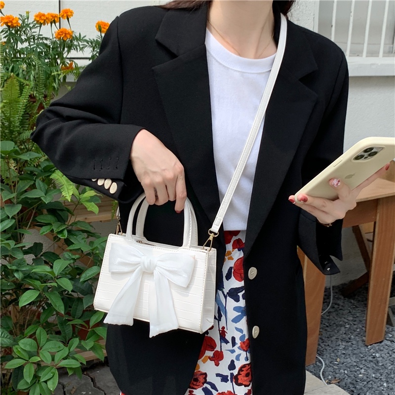 Túi xách vuông IELGY họa tiết nơ xinh xắn