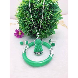 Bộ trang sức bạc ngọc cẩm thạch