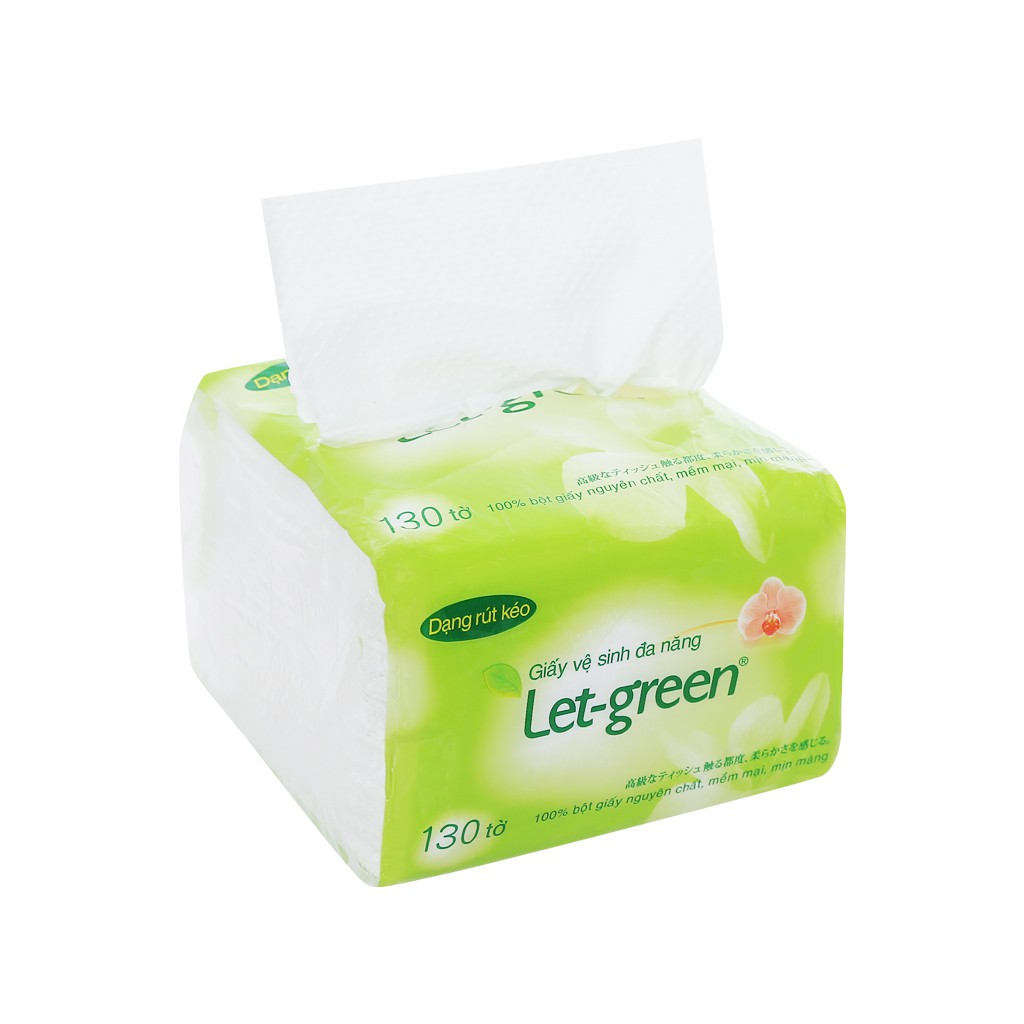 Khăn Giấy Đa Năng Let Green 130 Tờ 10x21cm