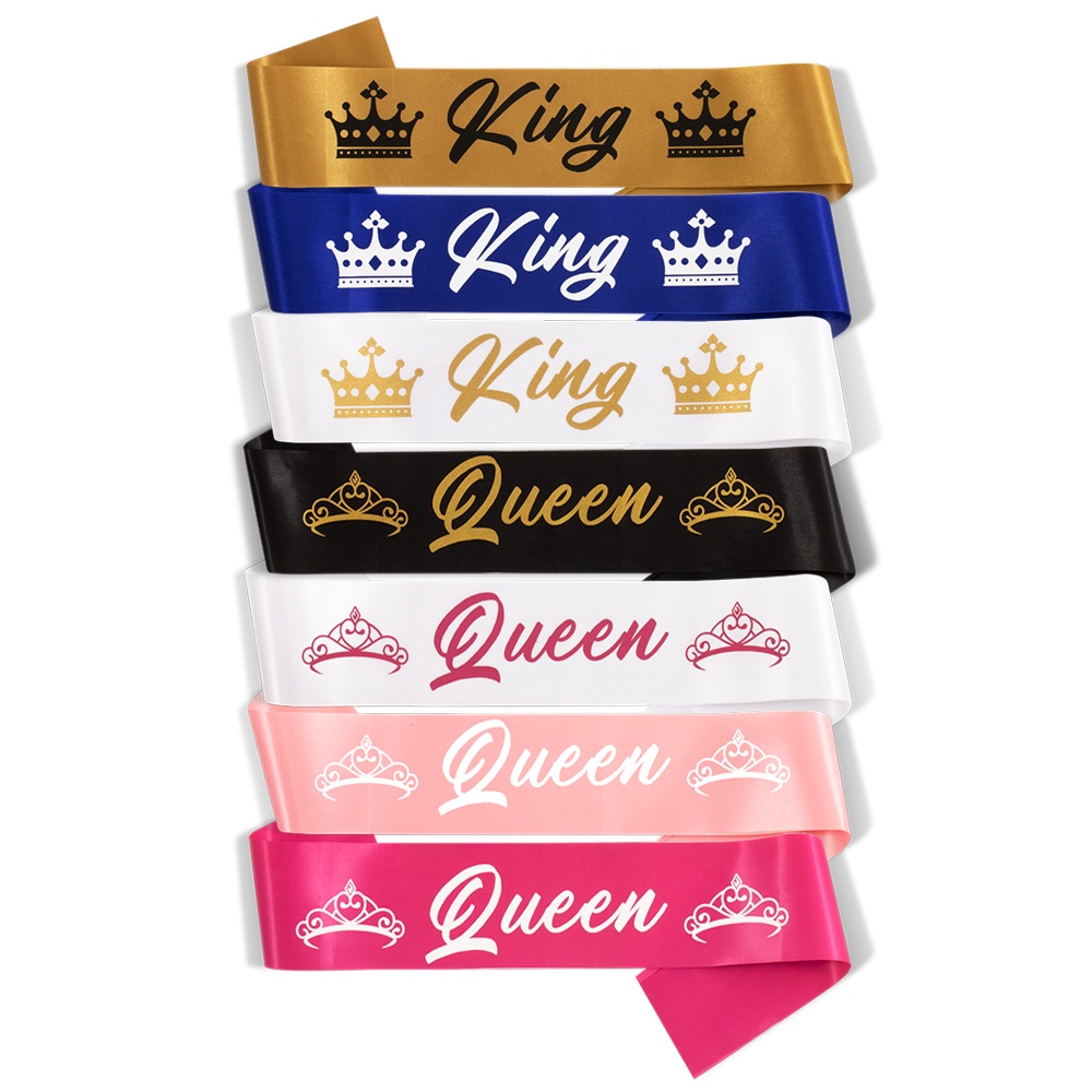 Băng Đeo Chéo king Và queen Trang Trí Tiệc