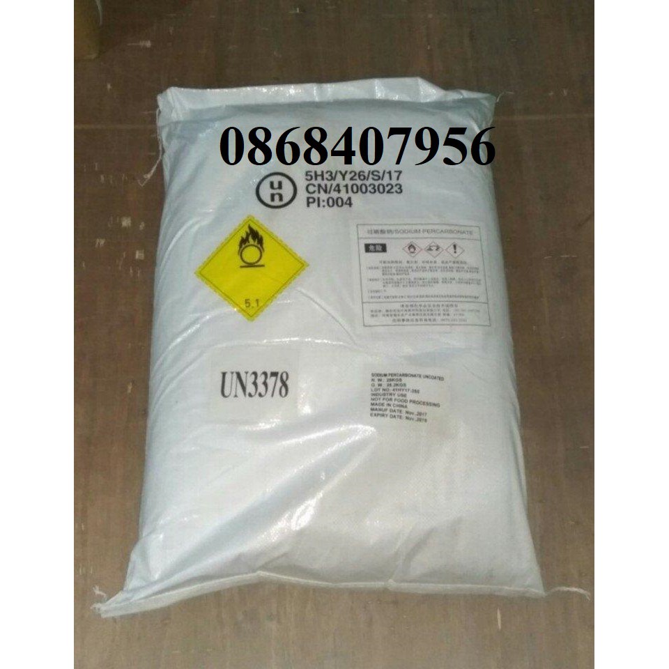 Oxy bột – oxy viên Sodium percarbonate dùng trong nuôi trồng thuỷ sản  Xuất xứ: Trung Quốc / Hàn Quốc 25kg/bao