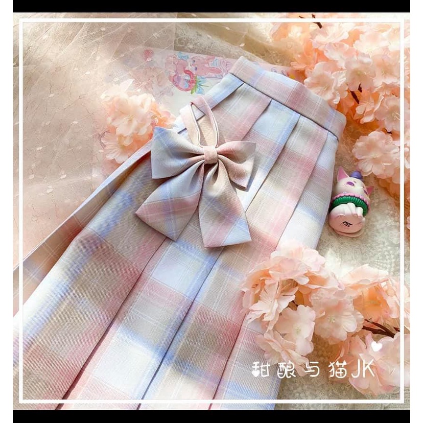 Váy JK chính hãng Brand Điền Nhưỡng Dư Miêu tặng kèm nơ - Váy đồng phục học sinh Nhật Bản #JK #Seifuku #DPHS