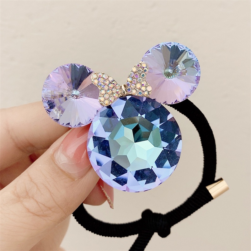 Dây Thun Cột Tóc Đính Đá Pha Lê Hình Chuột Mickey Dễ Thương
