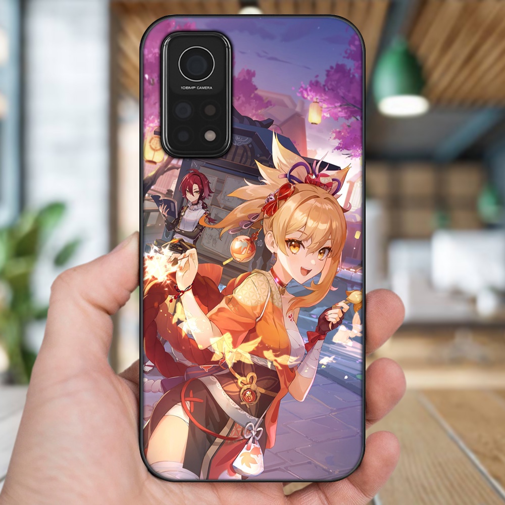 Ốp lưng Xiaomi Mi 10T Pro 5G viền đen in hình Yoimiya Genshin Impact