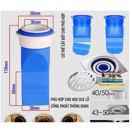 Bịt nắp cống Phụ kiện Silicone chống mùi hôi ngăn vi khuẩn trào ngược lên, ngăn mùi hôi nhà vệ sinh, cống nước hiệu quả