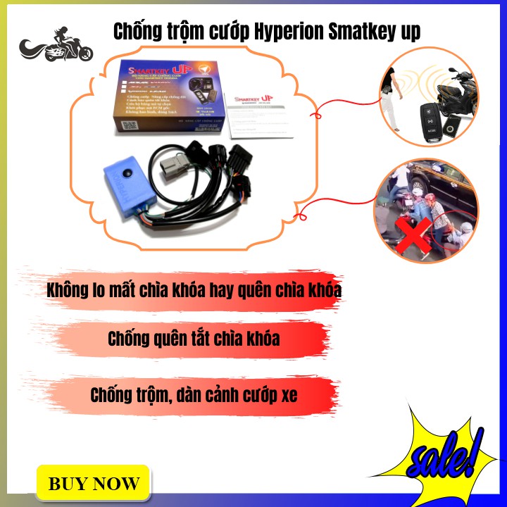 Bộ Hyperion Smartkey Up nâng cấp smartkey zin cho SH, PCX, Vision.... tăng khả năng chống trộm cướp xe máy