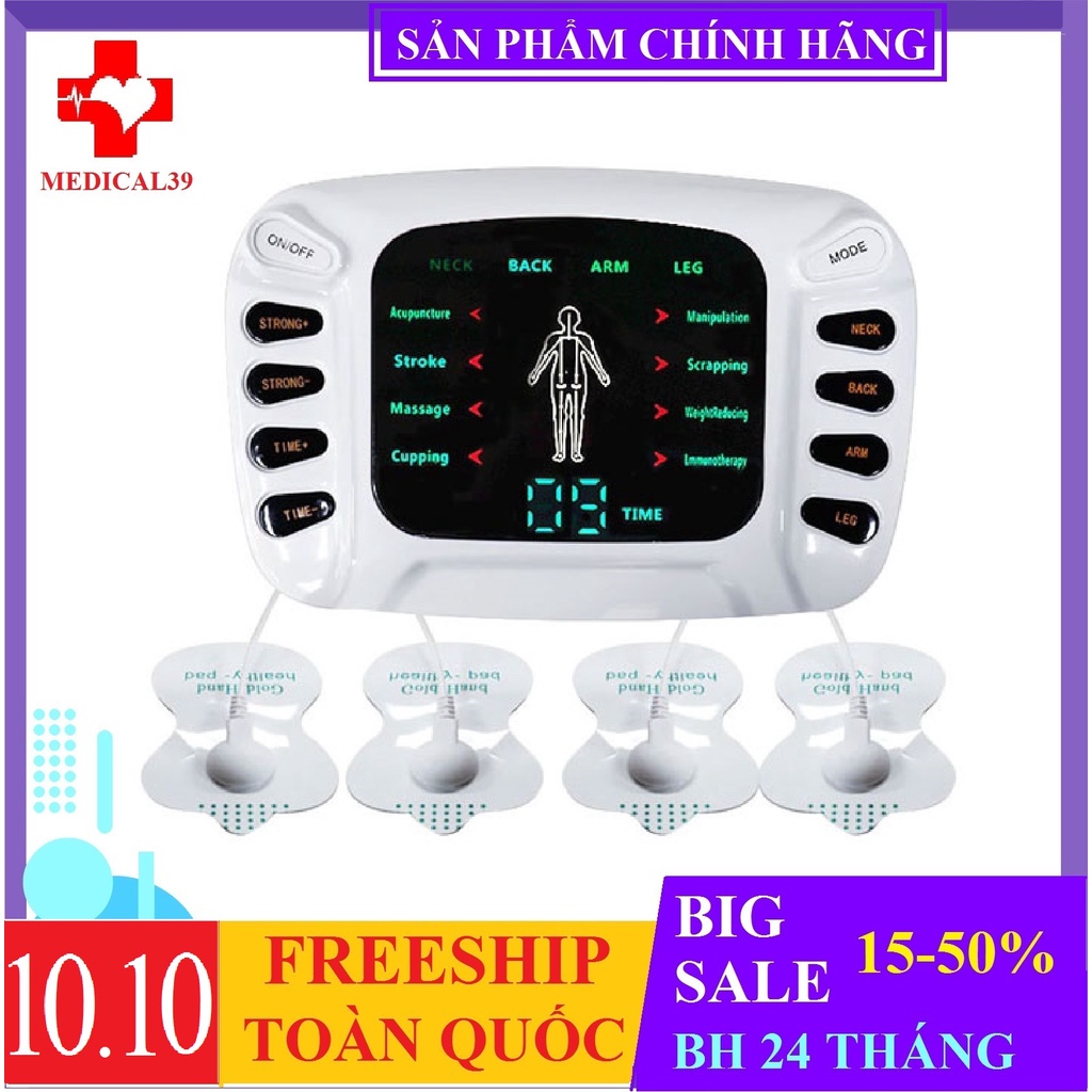 Máy Massage Xung Điện Trị Liệu YTK309B 8 Miếng Dán-Chính Hãng FreeShip