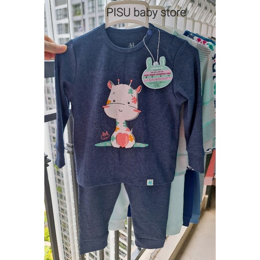 Bộ dài tay cài vai smoothy họa tiết cho bé trai/bé gái Little Love