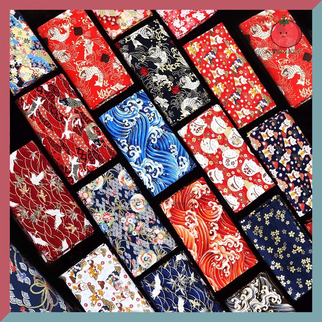 Vải thô họa tiết Nhật Bản độc đáo may áo dài, đầm, làm đồ handmade