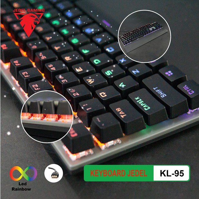 Phím Cơ Mini Gaming Jedel Kl-95 Led Kl95 Dùng Cho Laptop, Pc