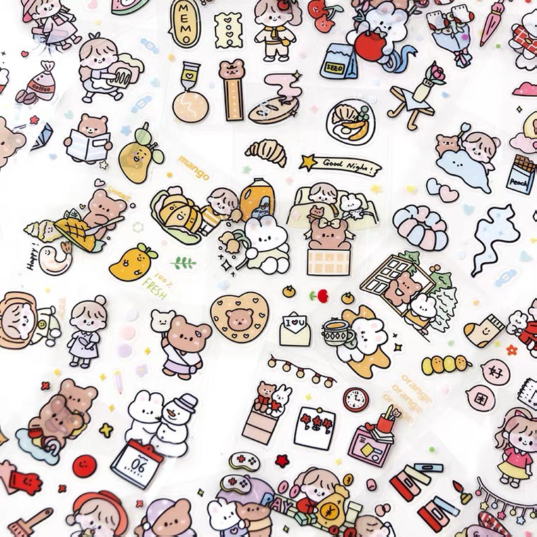 Hộp 100 tấm sticker trang trí không trùng mẫu siêu dễ thương