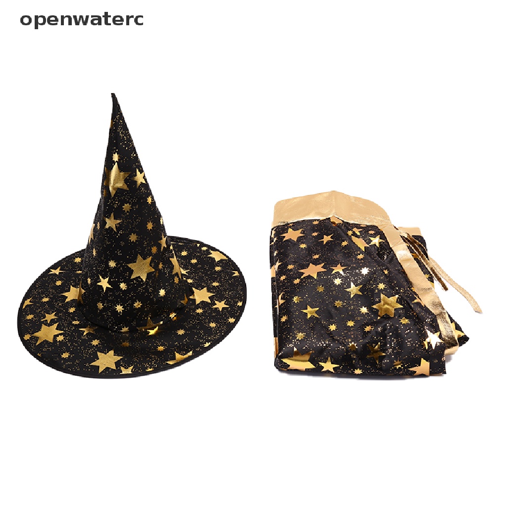 Set Áo Choàng Và Nón 2 Món Hóa Trang Phù Thủy Cho Bé Dịp Halloween