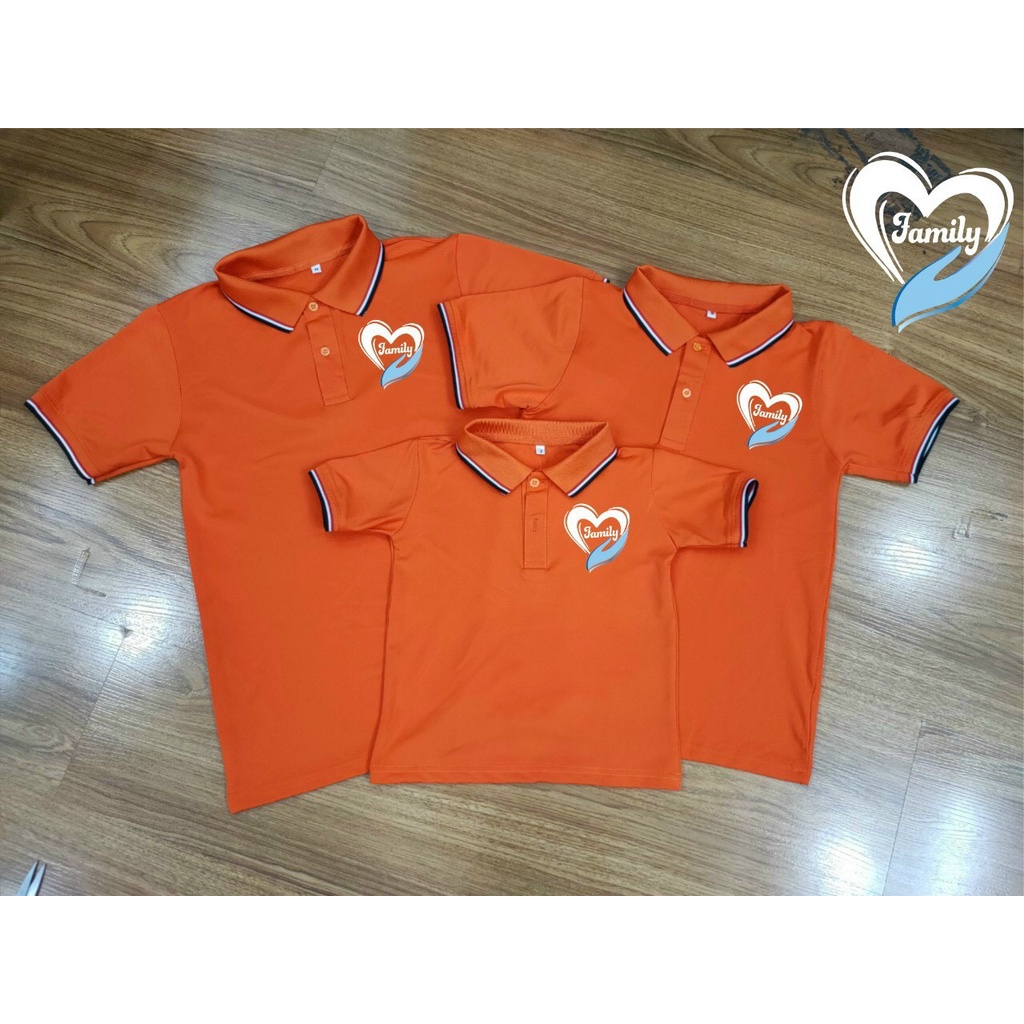 Áo thun cá sấu có cổ gia đình 3 4 5 người polo nam nữ - TRÁI TIM FAMILY