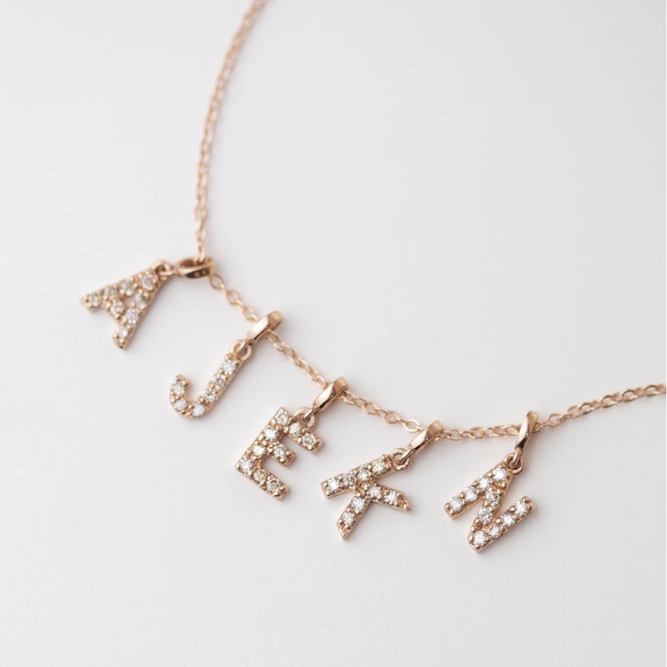 Dây chuyền bạc custom chữ cái đính đá cao cấp Gix Jewel