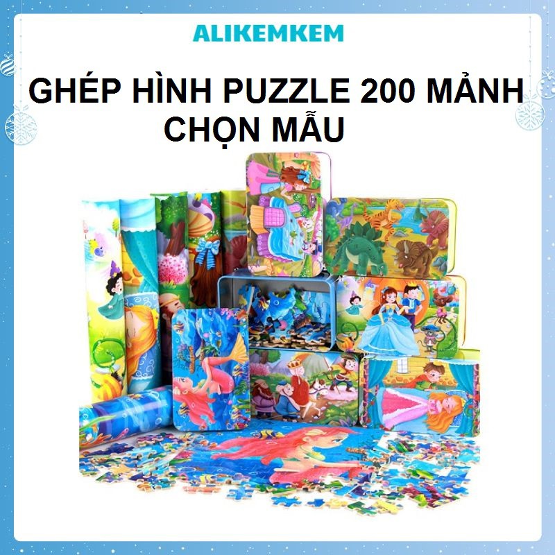 Xếp Hình 200 Miếng 𝐒𝐀𝐋𝐄] Tranh Ghép Gỗ, Ghép Hình Tư Duy