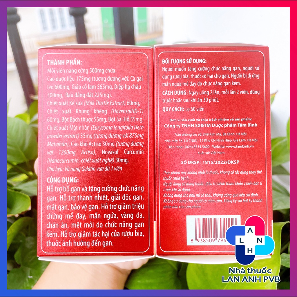 BỔ GAN TÂM BÌNH - Hỗ trợ bổ gan, tăng cường chức năng gan.