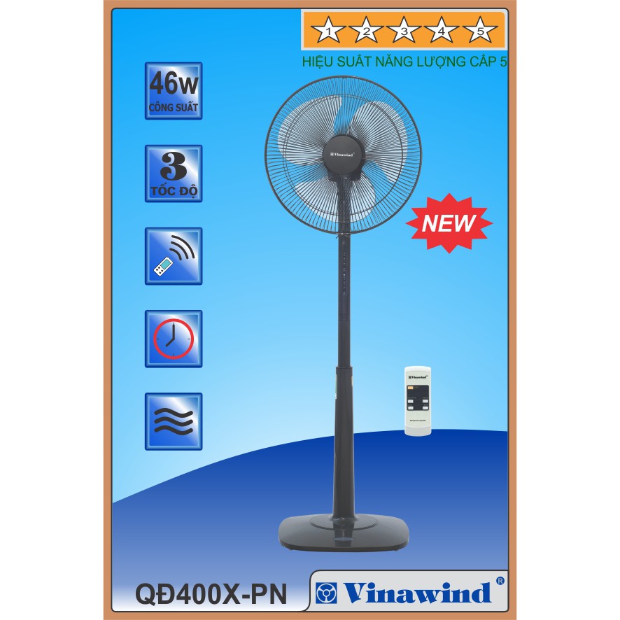 Quạt đứng cao cấp vinawind QĐ400X-PN (Điều khiển từ xa)