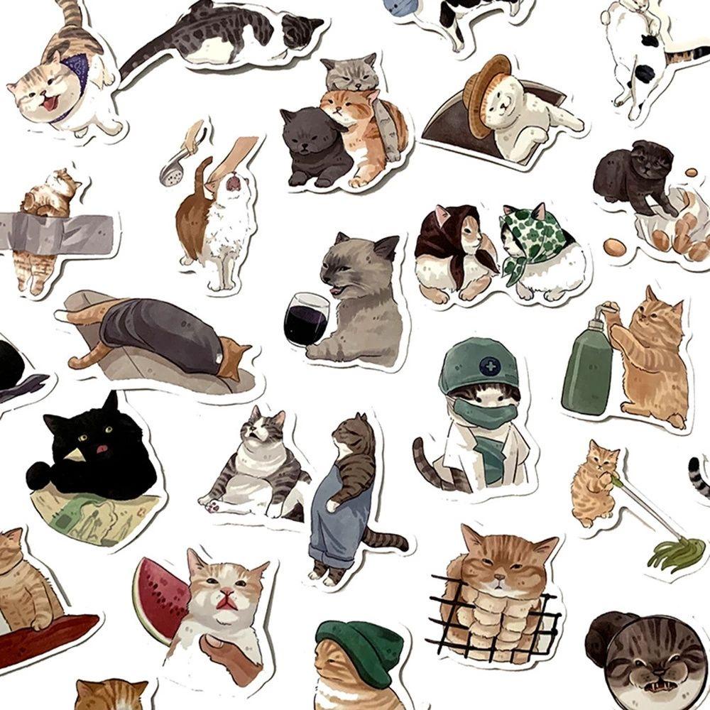 Sticker Dán Trang Trí Sổ Tay DIY Hình Mèo PEWANY Đa Năng Dành Cho Xe Hơi / Guitar / Ván Trượt