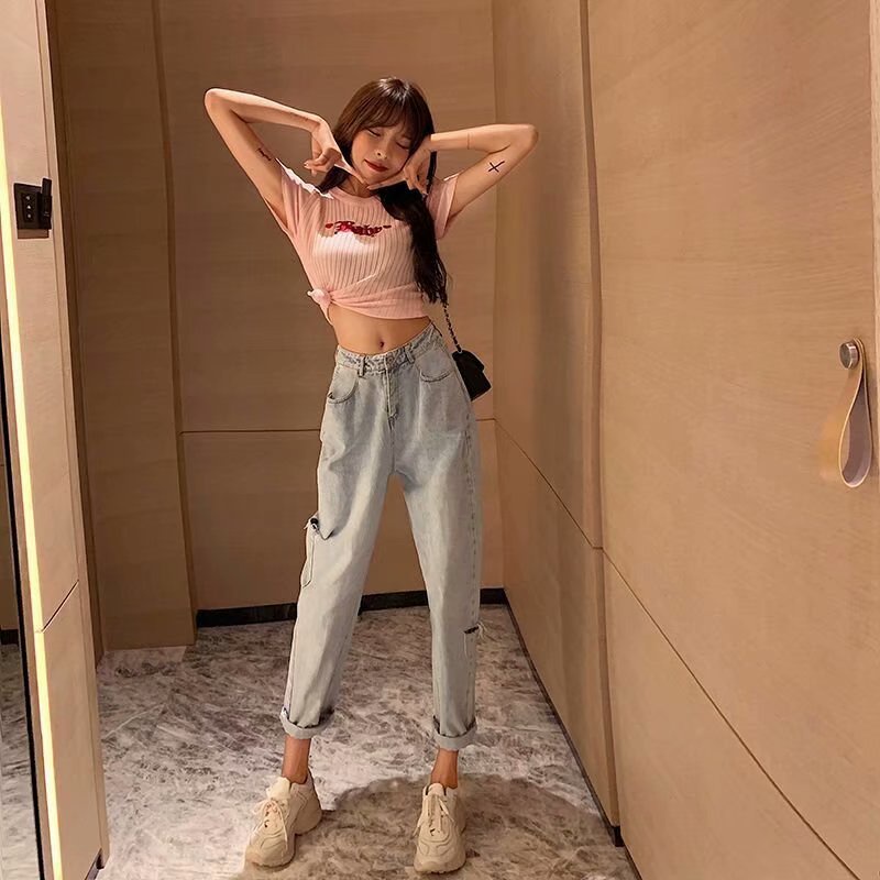 Quần Jeans Baggy Lưng Cao Ống Suông, Quần Jeans Baggy Nữ Ống Rộng, Quần Jeans Baggy Nữ Cạp Cao Ống Rộng