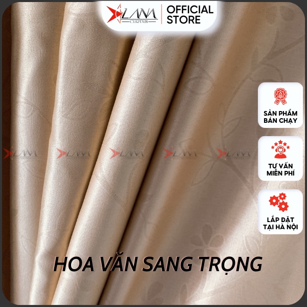 Rèm cửa màu nâu sang trọng họa tiết nhẹ nhàng sang trọng vải gấm cao cấp phù hợp cửa chính, cửa sổ