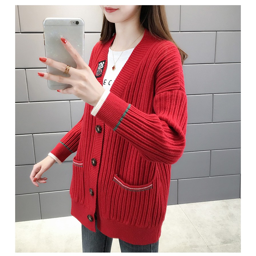 Áo Khoác Len Cardigan Nữ Form Rộng Quảng Châu Đẹp