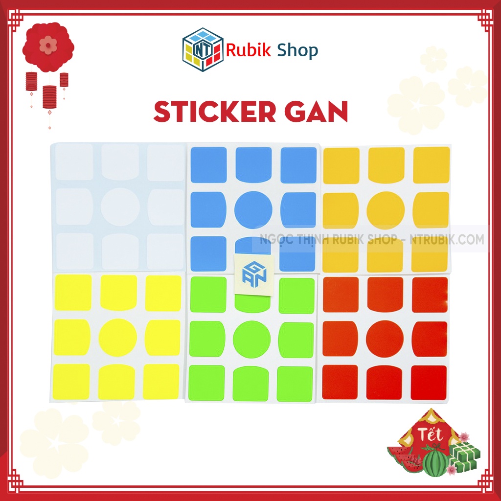 [Phụ Kiện Rubik] Sticker Gan Chính Hãng, Valk, GTS (Hệ màu Halfbright - HB/ Hệ Màu Full Bright - FB)